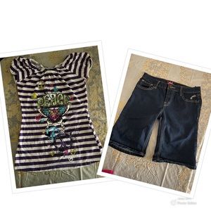 Bundle girls jeans short and blouse